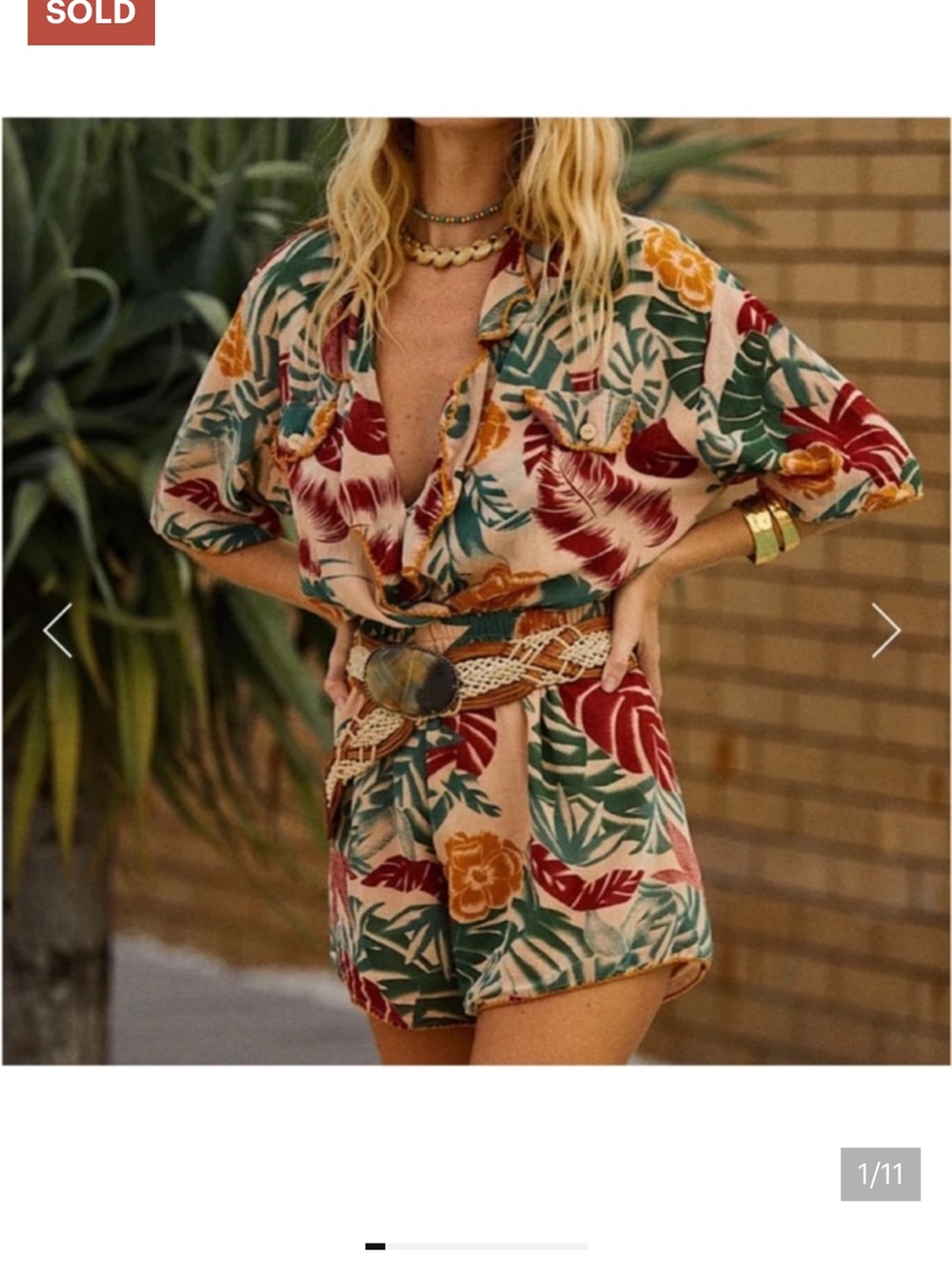 Chasing Unicorns Floral Tropical Romper